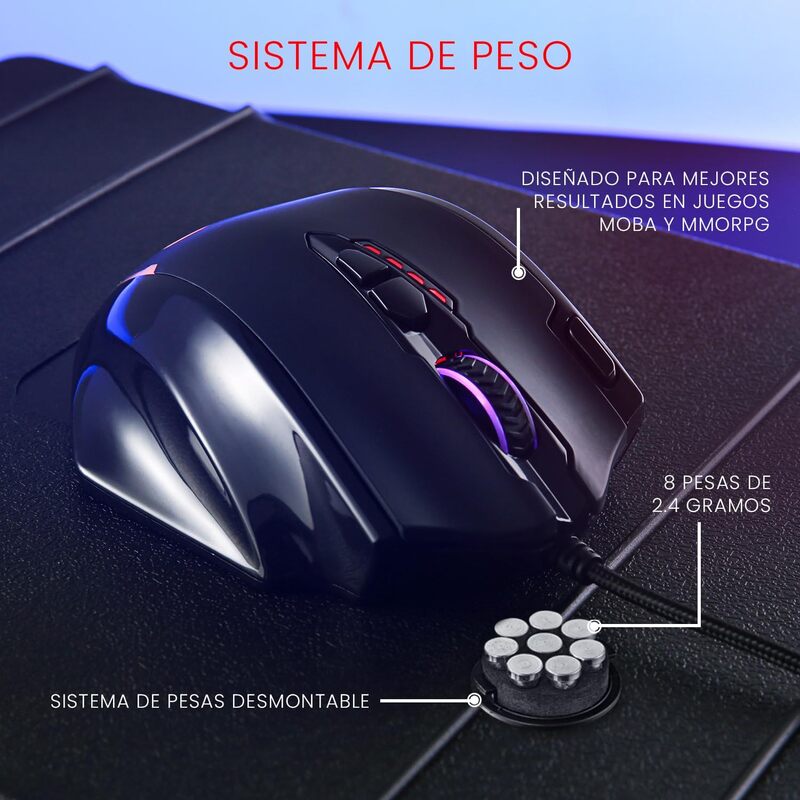 Redragon M908 Impact RGB with Side Buttons Optical Wired Gaming Mouse